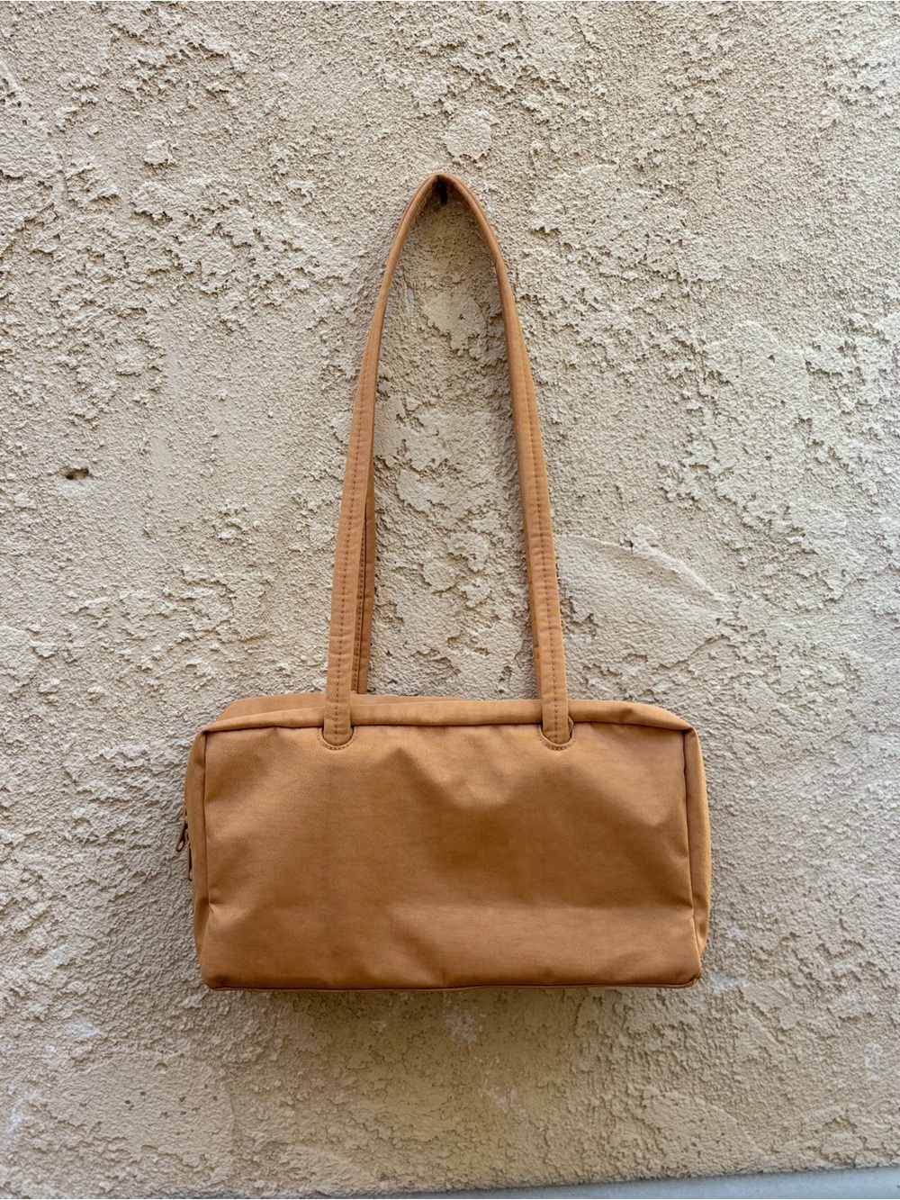 BAGGU: Desert Apricot Nylon Bowler Bag